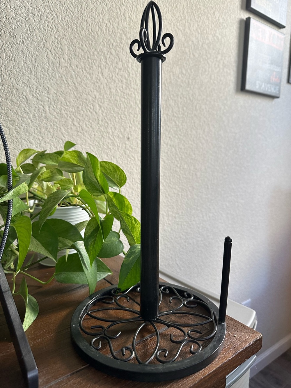 Southern Living Black Metal Paper Towel Holder